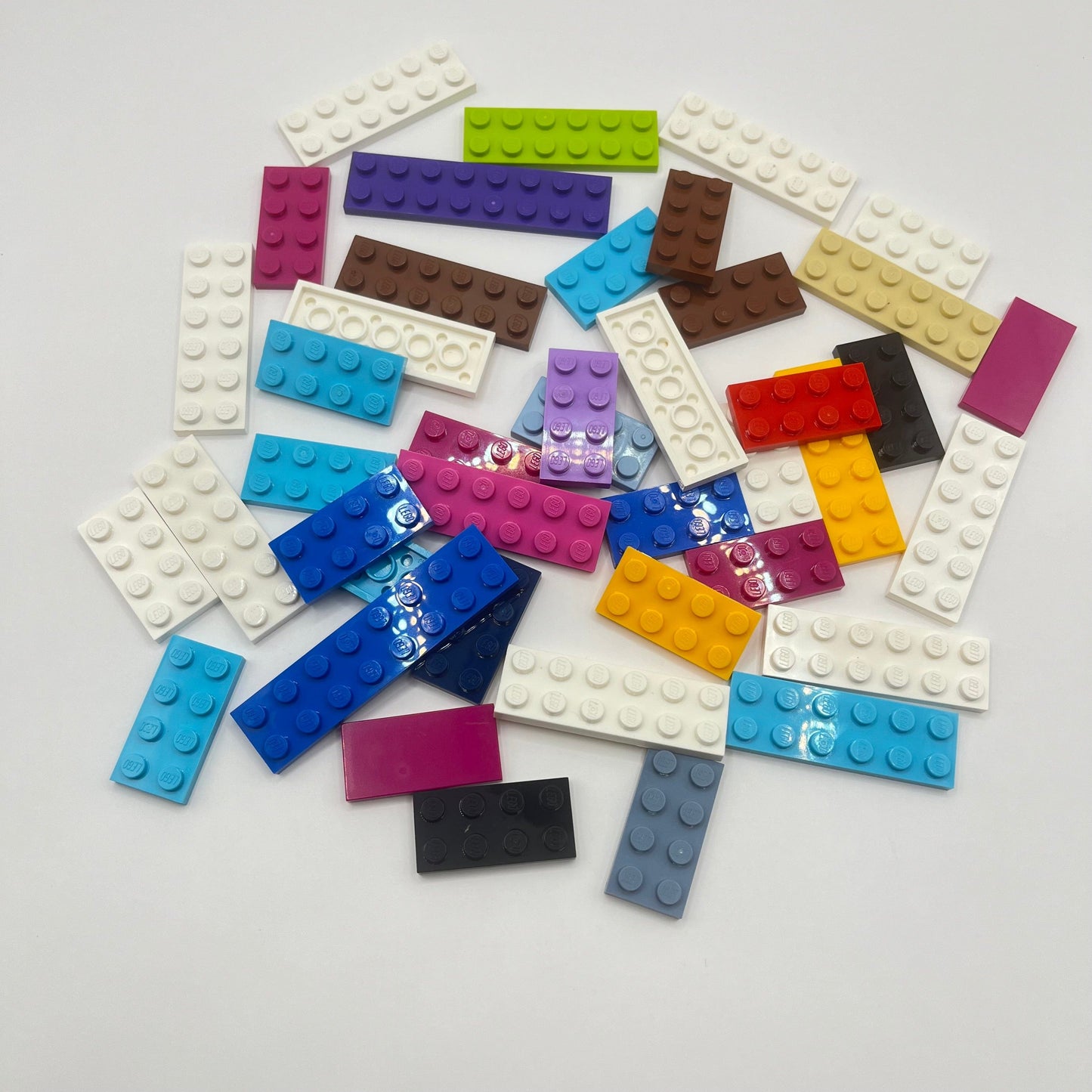 LEGO Mixed Colours, Plates, Mixed Bag, Approx 55g