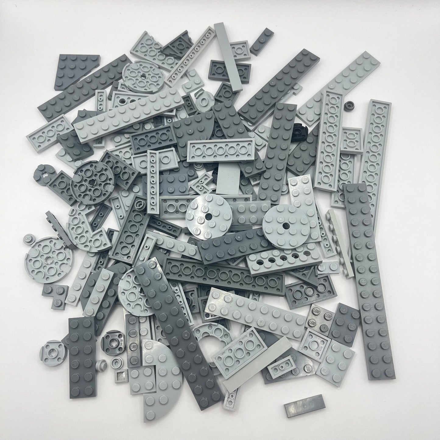 LEGO Mixed Plates and Tiles, Mixed Grey, Mixed Bag, Approx. 160g,