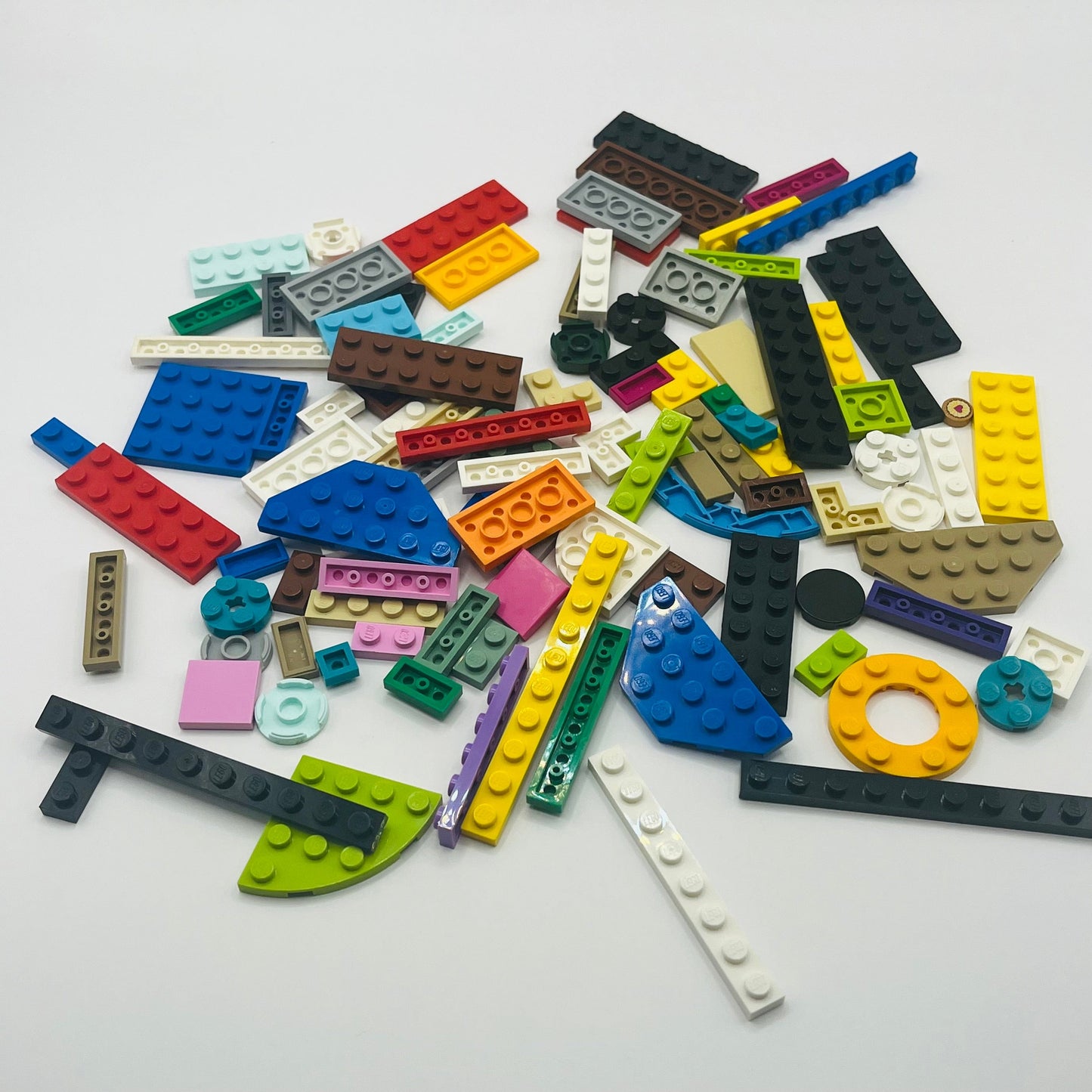 LEGO Plates and Tiles, Mixed Colours, Mixed Bag, Approx 90g