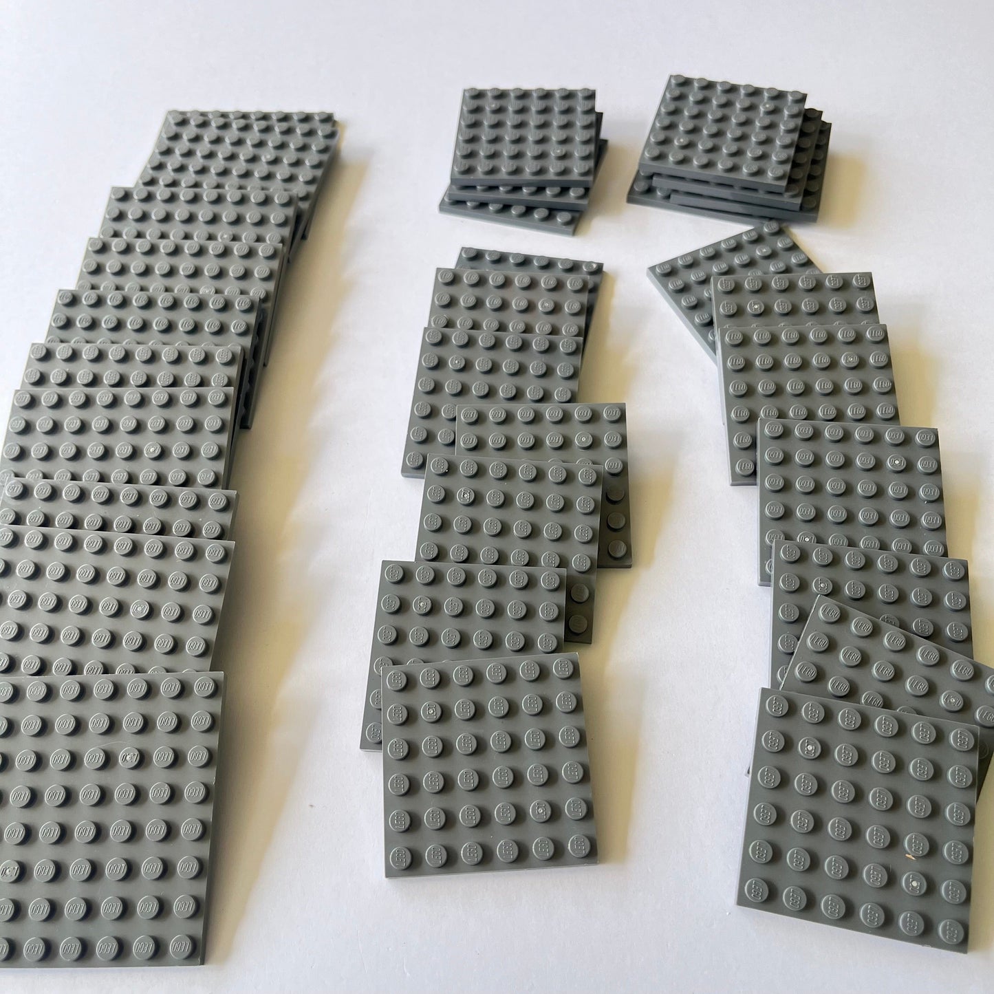 LEGO 6x8 and 6x6 Plates, Dark Bluish Grey, 31 Pieces,