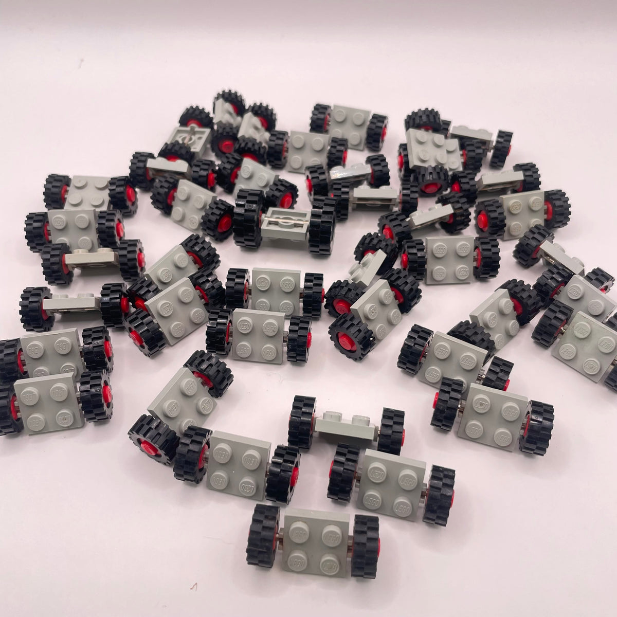 LEGO Vintage Wheels on Grey, Rusty, Approx. 140g