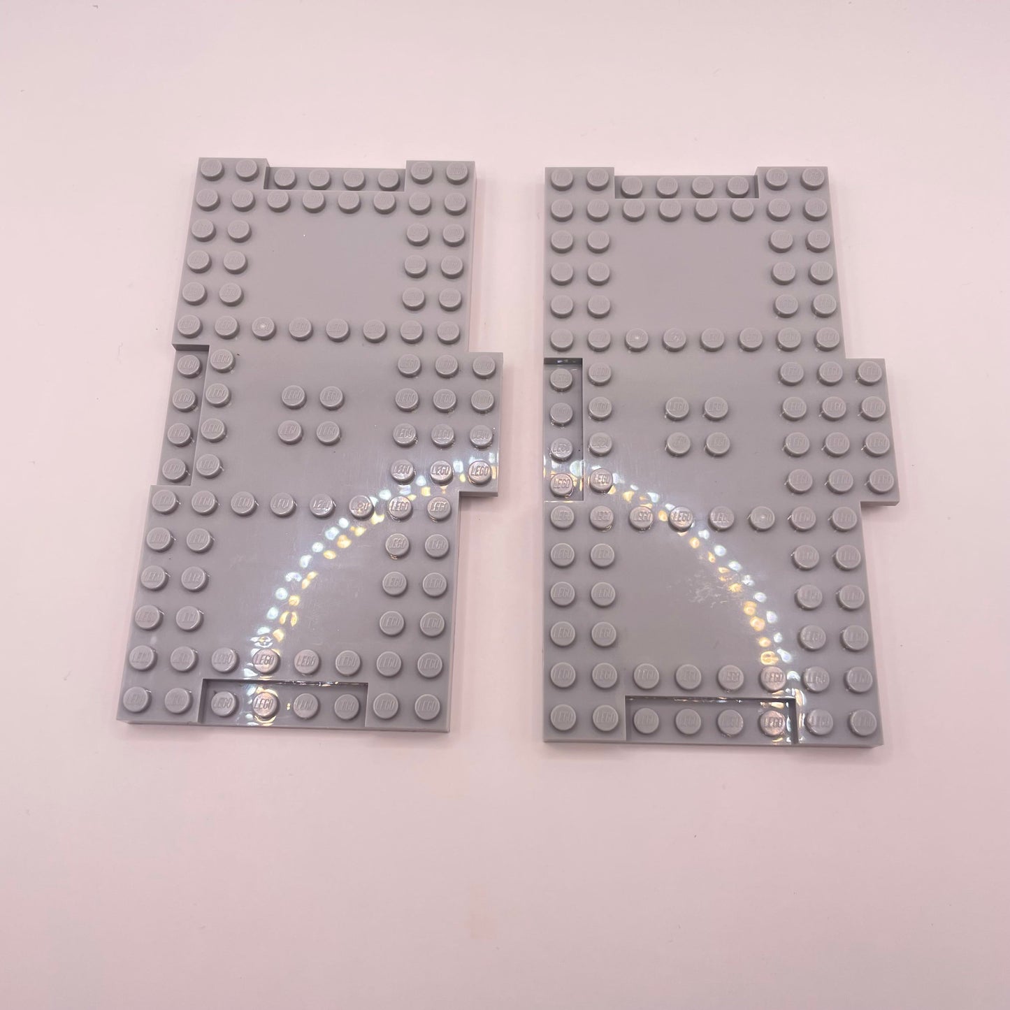 LEGO 8x16 Modified Plates, Light Bluish Grey, 2 Pieces,