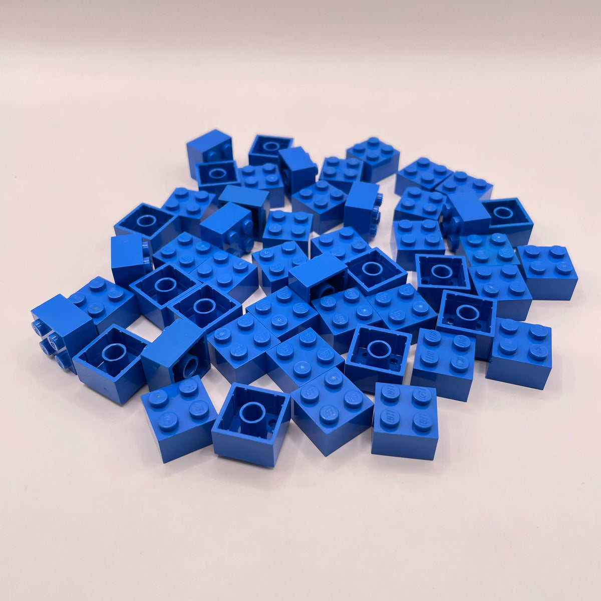 LEGO Bricks, 2x2, Blue, 50 Pieces