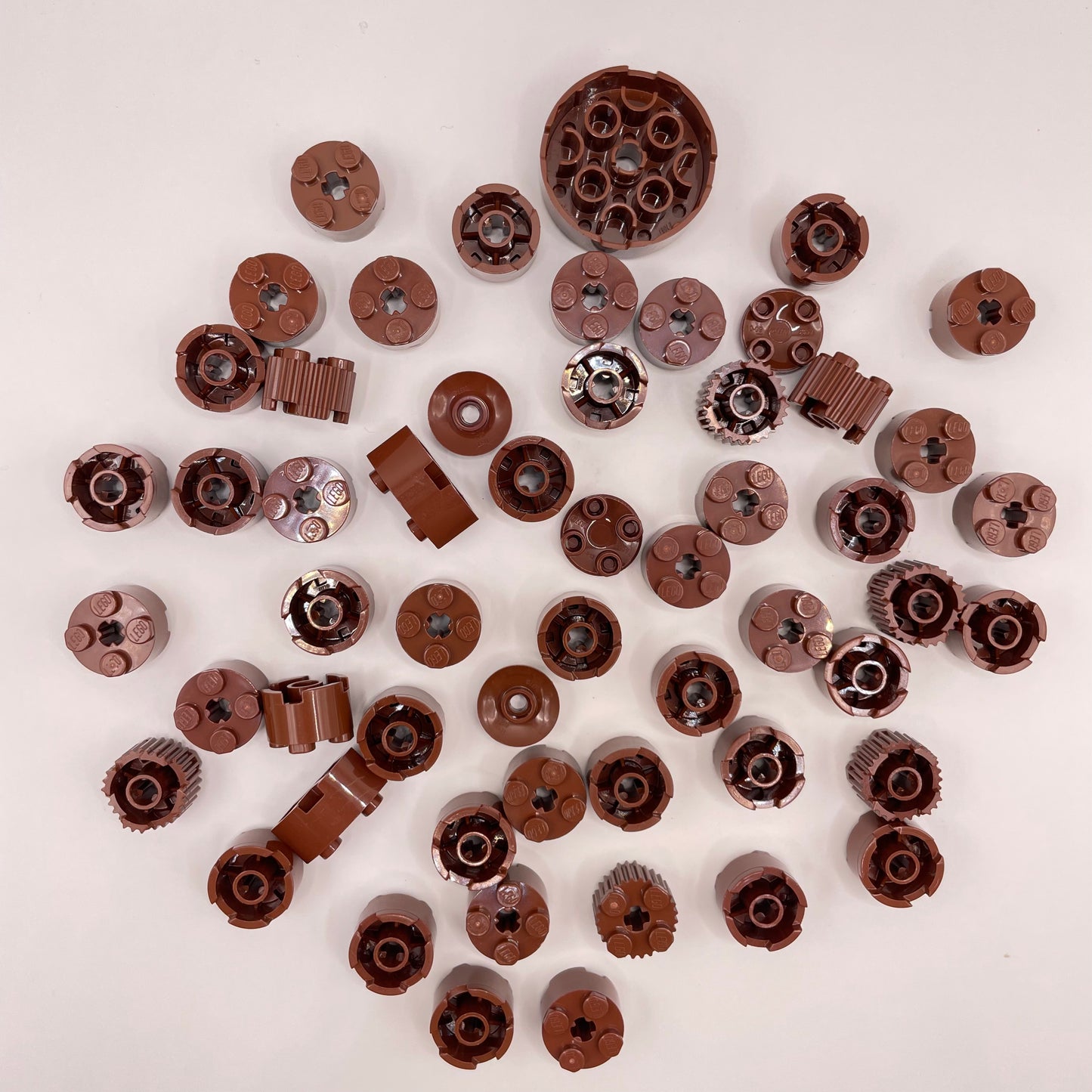 LEGO Round Bricks, Reddish Brown, Approx. 55g