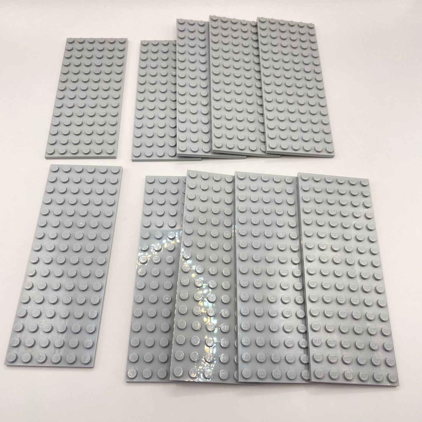 LEGO Plates 6x14, 6x16, Light Bluish Grey, 10 Pieces