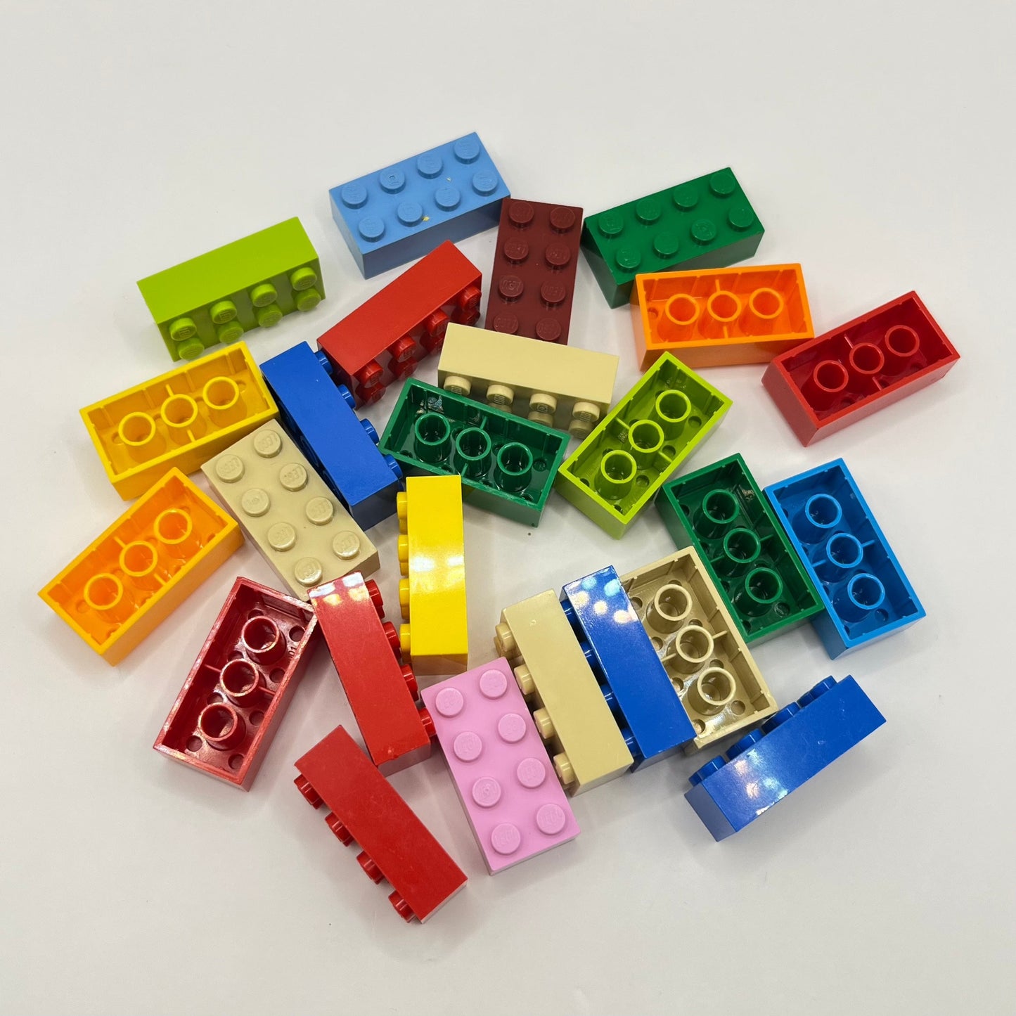 LEGO 2 x 4 Bricks, Mixed Colours, 25 Pieces