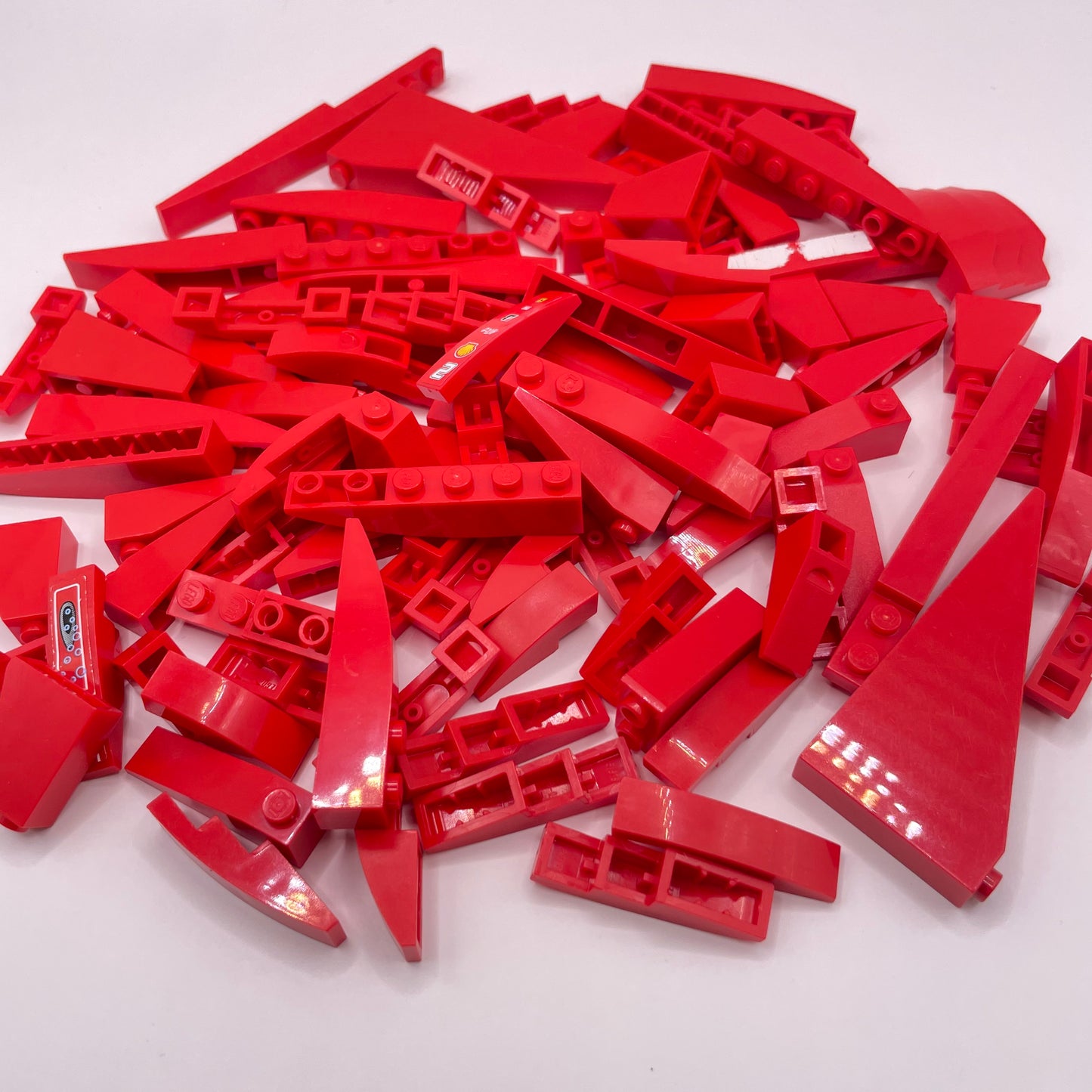 LEGO Red, Mixed Skinny Tall Slopes, Approx. 110g