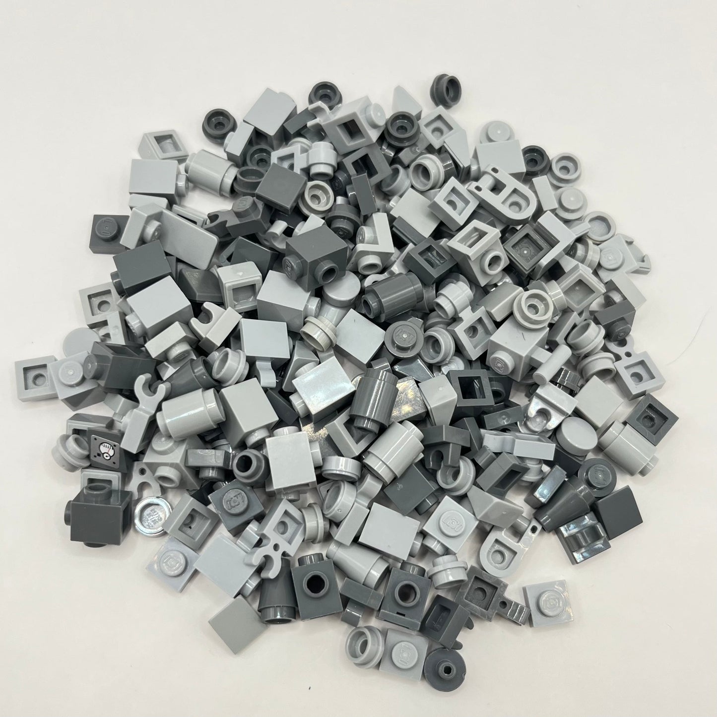 LEGO Mixed Grey, 1x1 Greebling, 250 Pieces