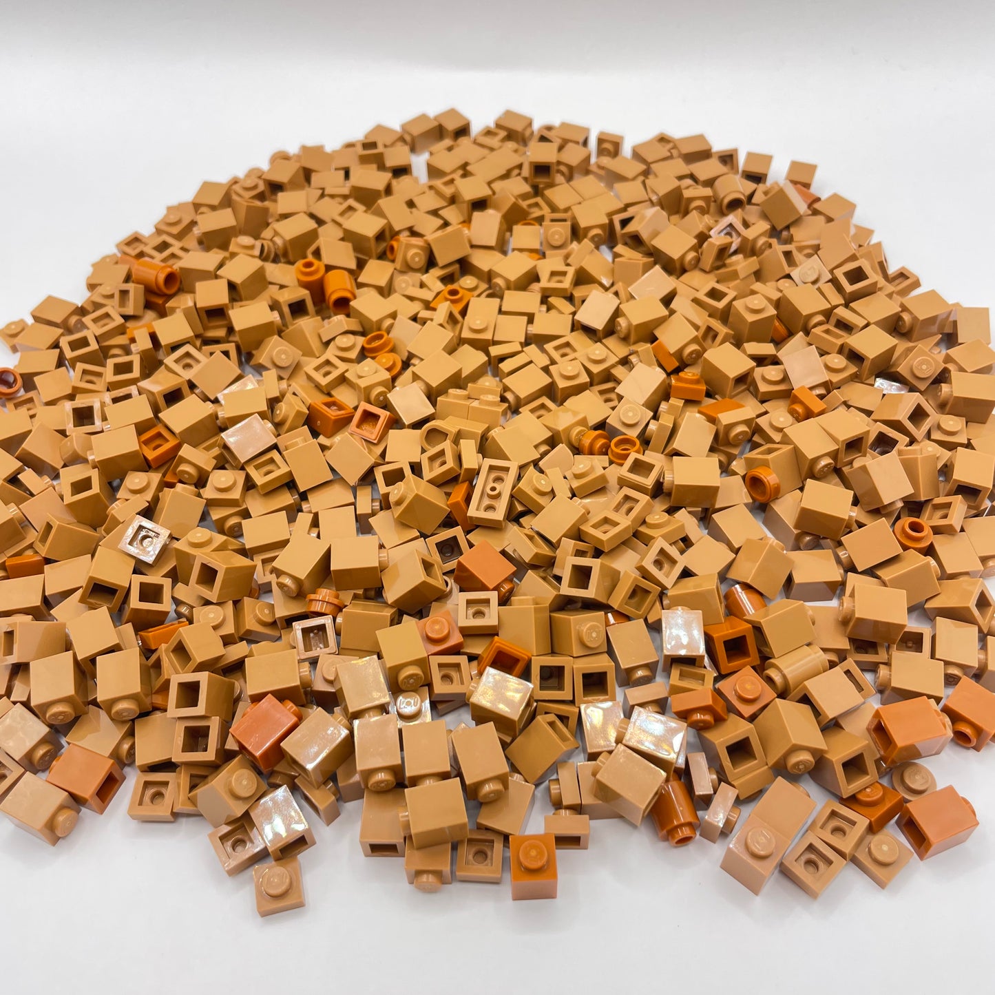 LEGO Greebling, 1x1, Medium Nougat and Dark Orange, Approx. 230g