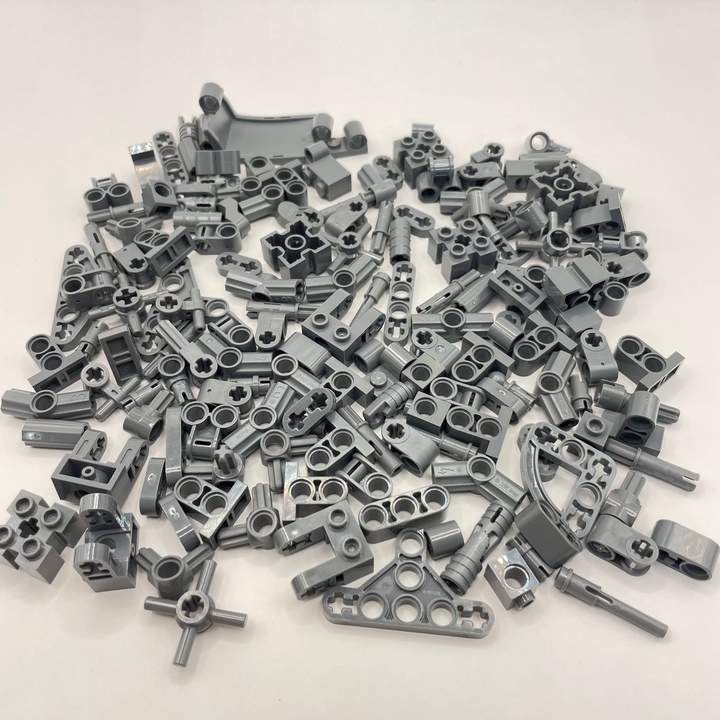LEGO Small Technic with Pins, Dark Bluish Grey, Approx. 80g