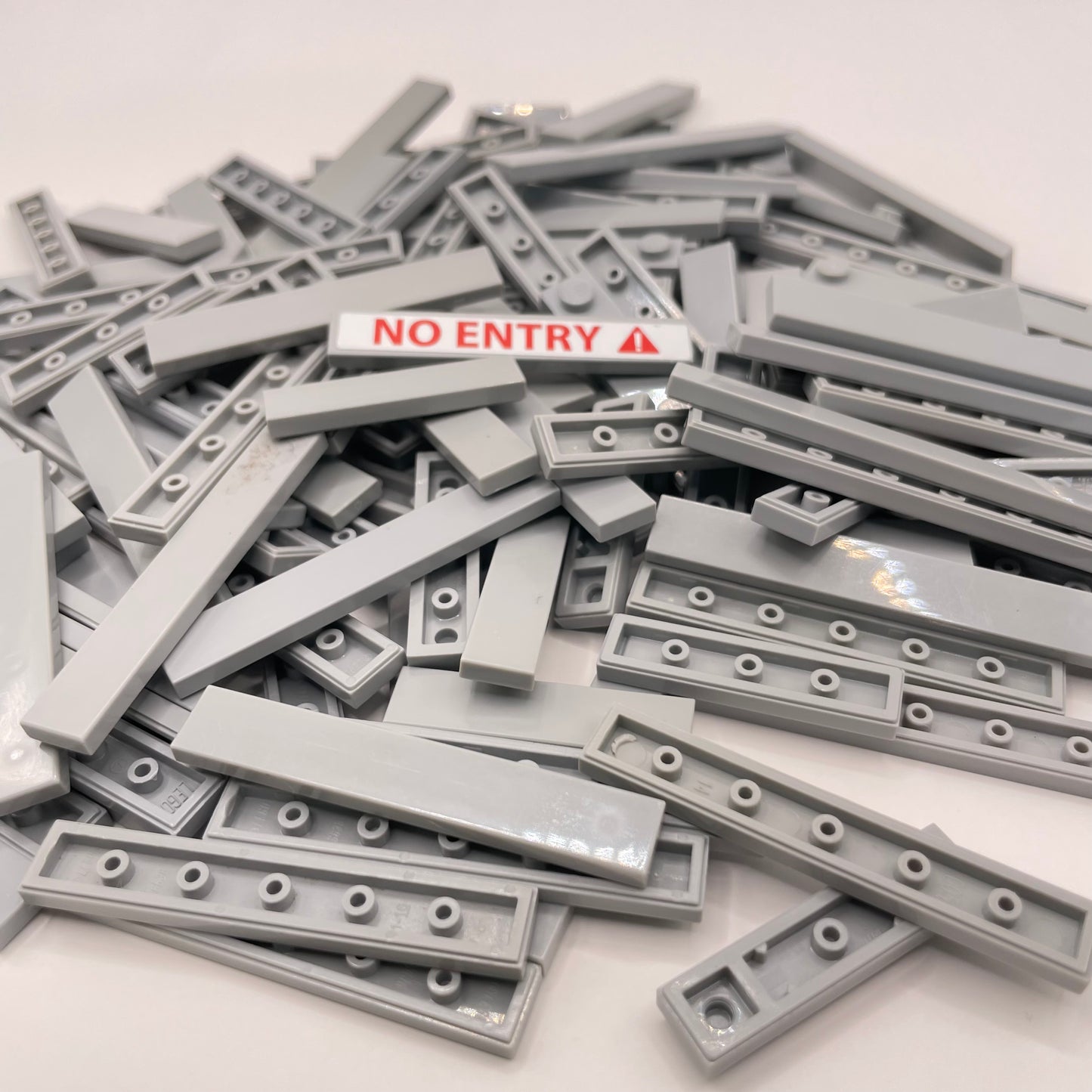LEGO Tiles, 1x Wide, Long, Light Bluish Grey, Approx. 95g
