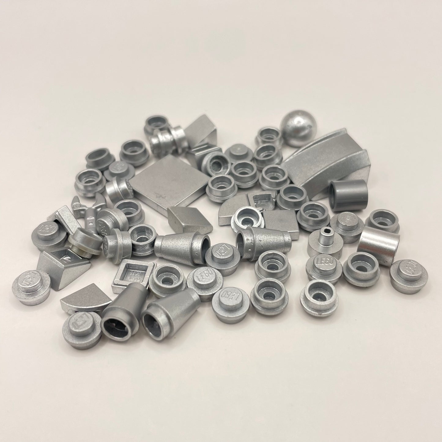 LEGO Mixed Pieces, Metallic Silver, 55 Pieces