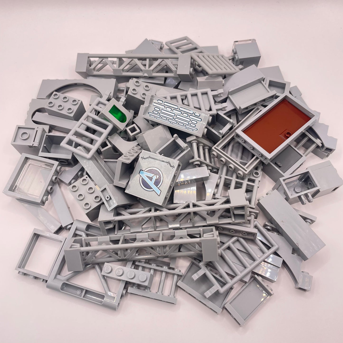 LEGO Building Pieces, Light Bluish Grey, Approx. 220g