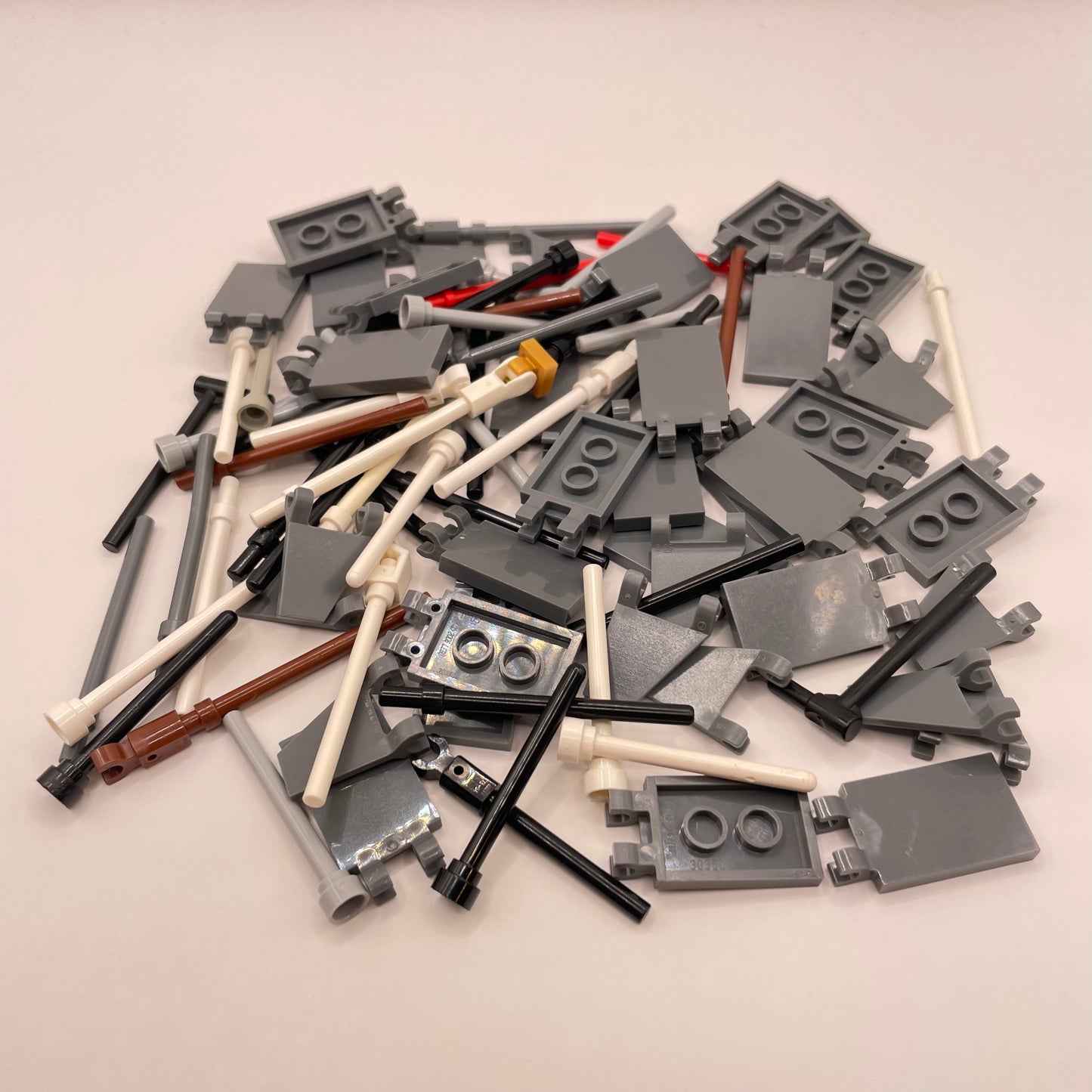 LEGO Mixed Dark Bluish Grey Flags / Poles, 100 Pieces