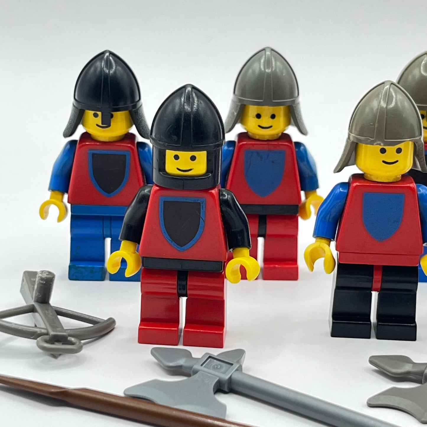LEGO Knights with Faded Print, Castle, Minifigures (Set of 7) - Marked, Battle Damaged