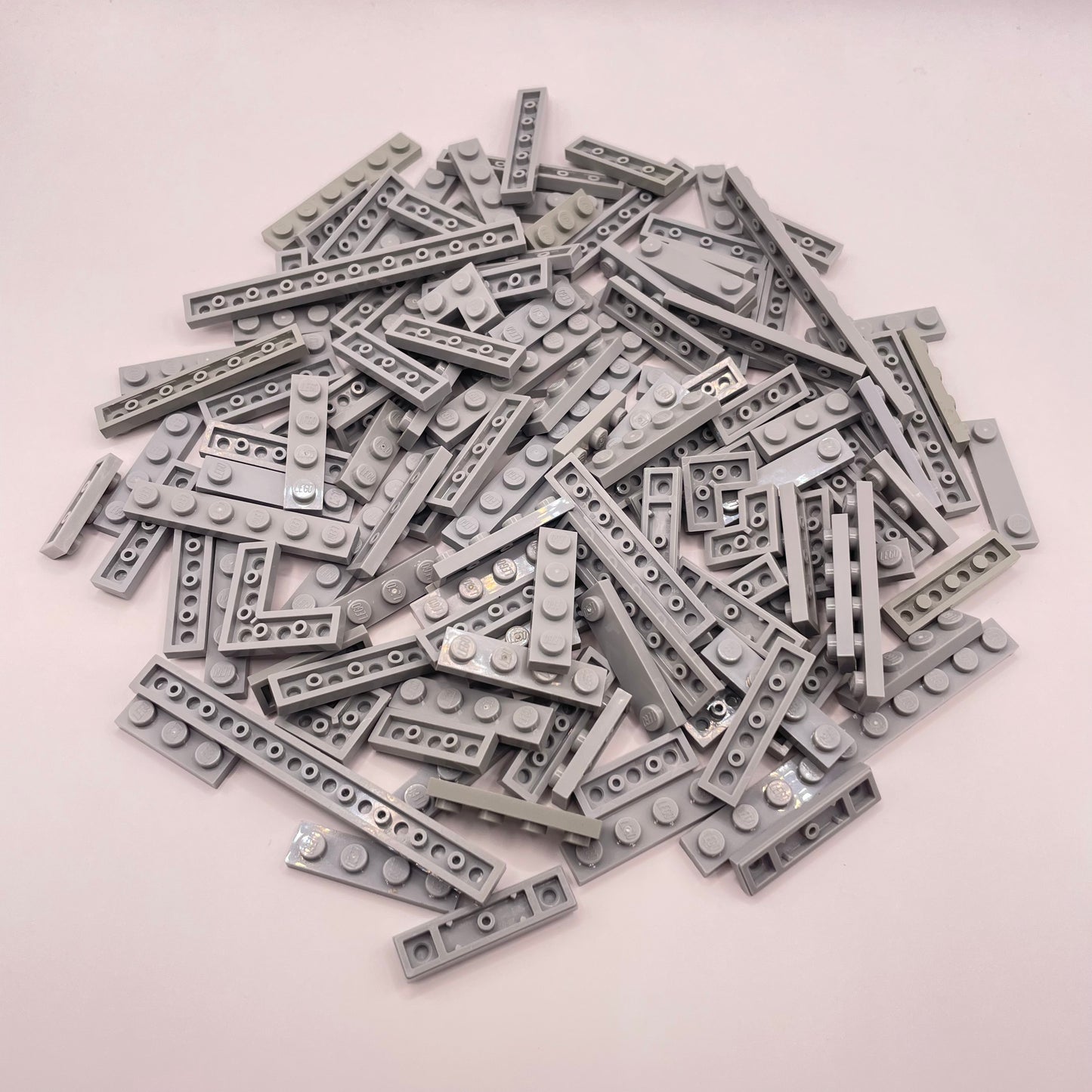 LEGO Plates, 1x Wide, Light Bluish Grey, Approx. 90g