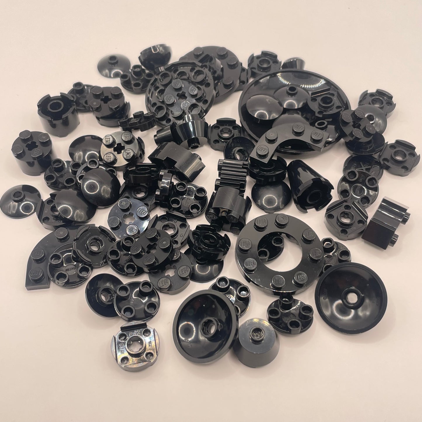 LEGO Round Pieces, Black, Approx. 40g
