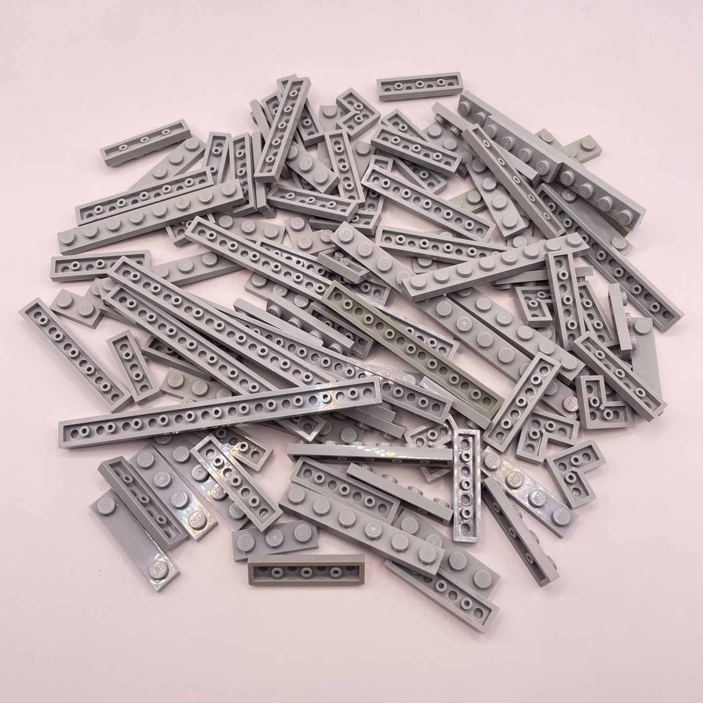 LEGO Plates, 1x Wide, Light Bluish Grey, Approx. 75g