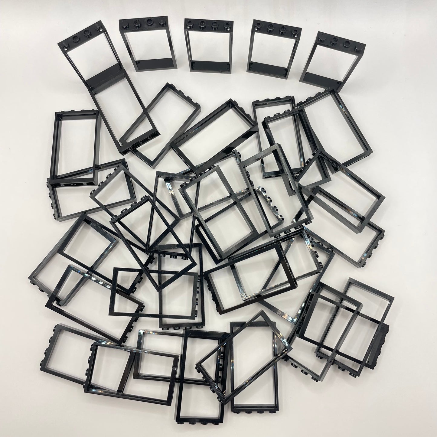 LEGO Black, Building, Window Frames, Approx. 120g