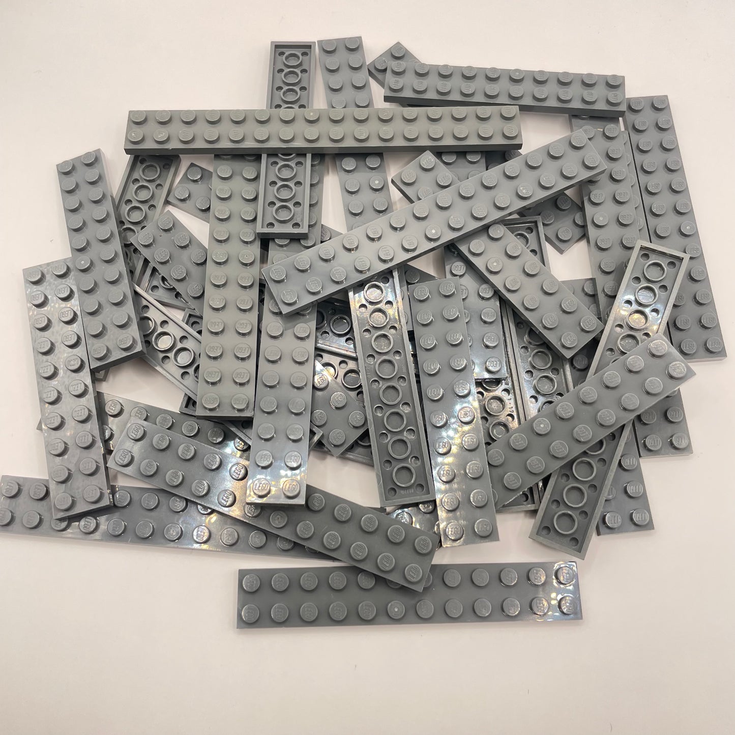 LEGO Plates, 2x Wide Long, Dark Bluish Grey, Approx. 150g