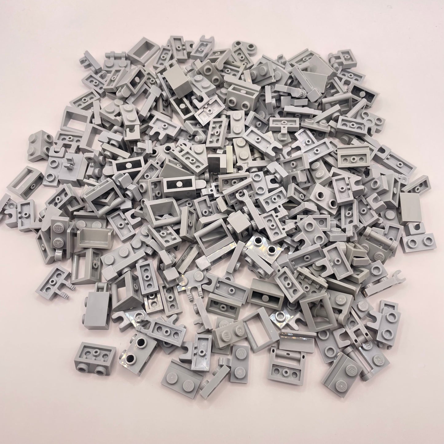 LEGO SNOT and Plate 1x2, Light Bluish Grey, Approx. 125g