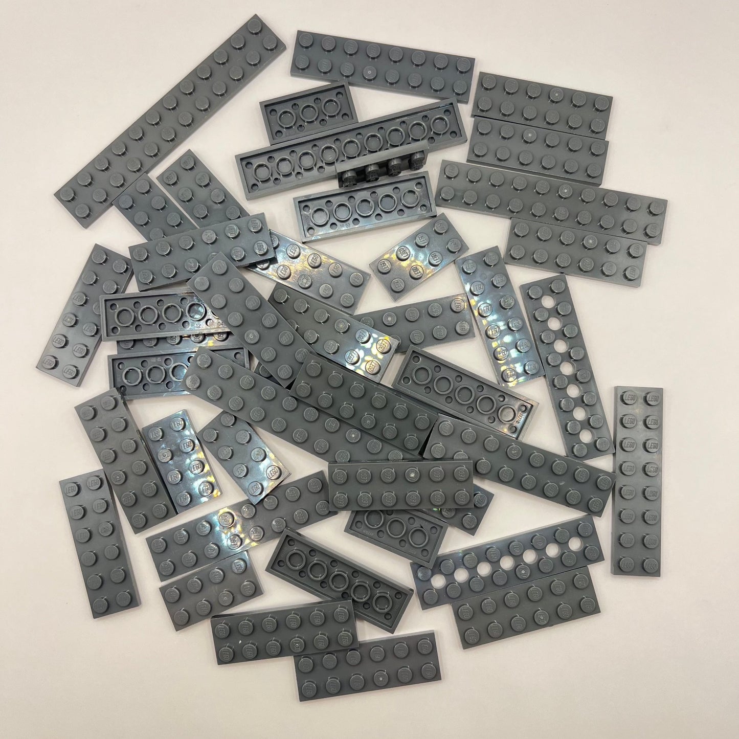 LEGO Dark Bluish Grey, 2x Plates, Approx. 80g