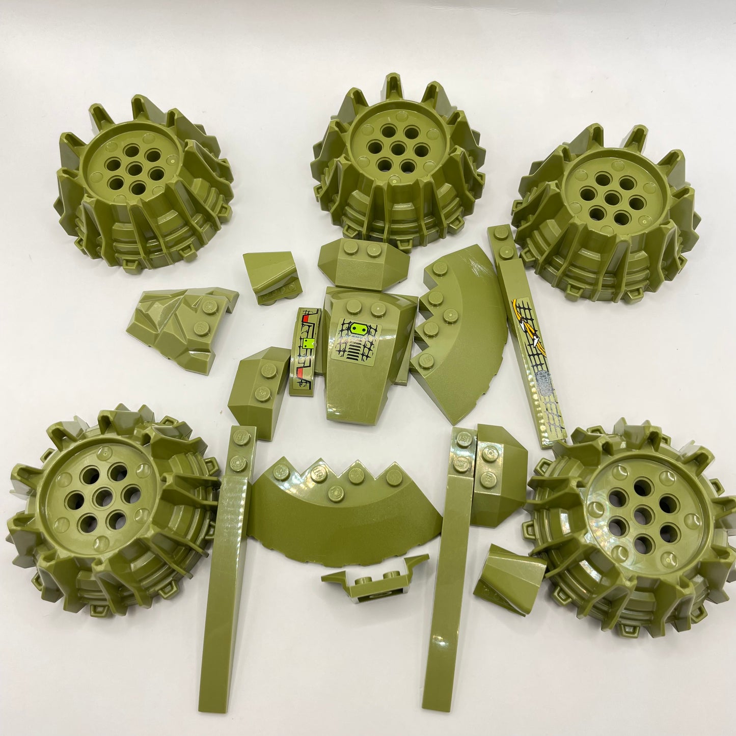 LEGO Vehicle Parts, Olive Green, Approx. 100g