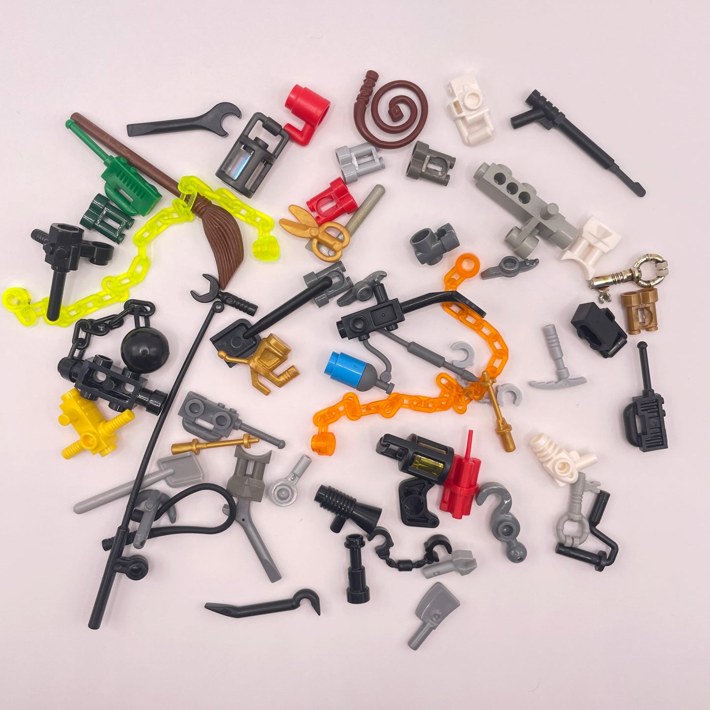 LEGO Mixed Tools and Parts, Minifigure Accessories, 60 Pieces