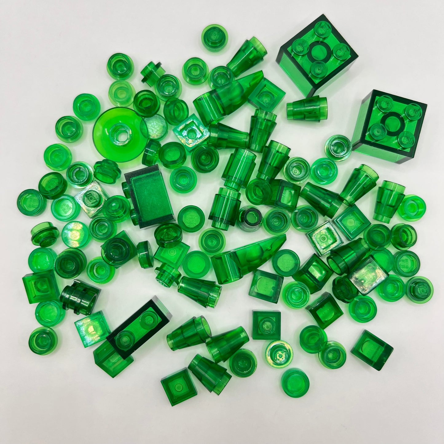 LEGO Green Transparent, Mixed Pieces, (100 Pieces)