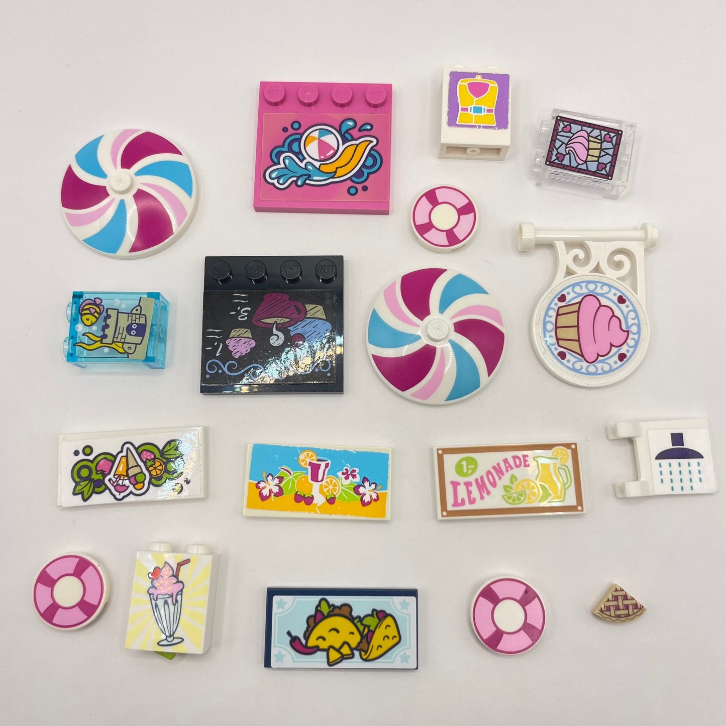 LEGO Prints and Stickers, Beach/Food, 18 Pieces