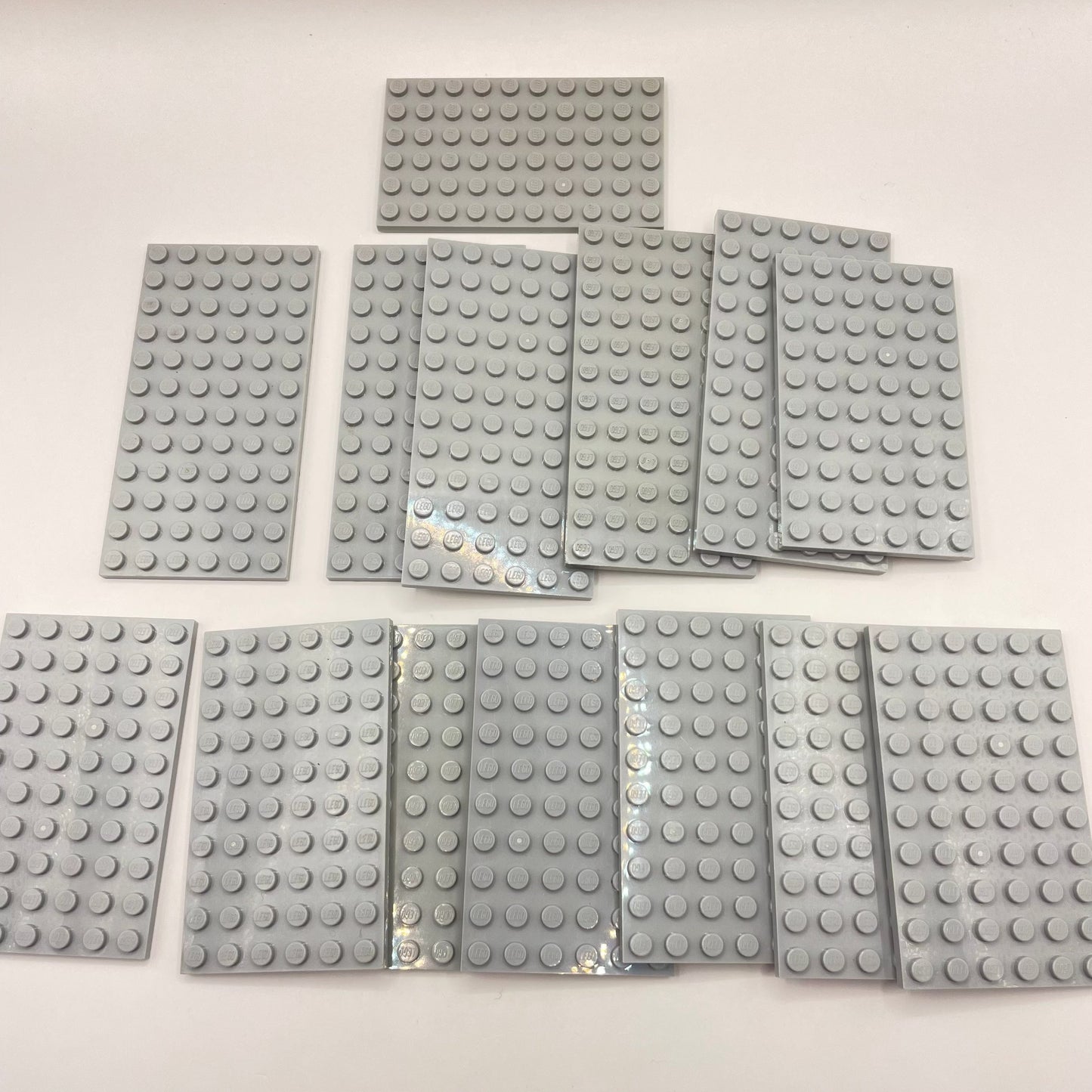 LEGO Plates 6x10, 6x12, Light Bluish Grey, 16 pieces,