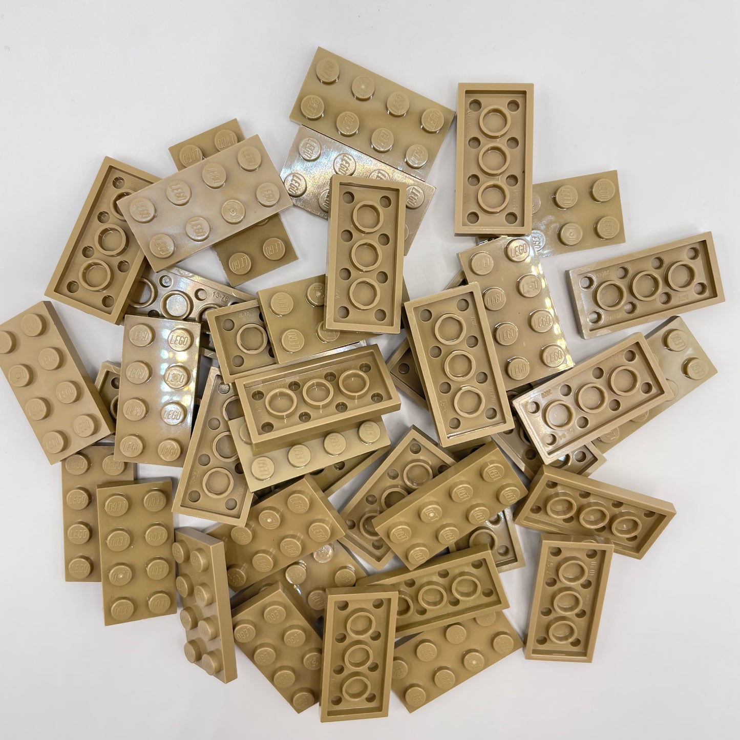 LEGO Plates, 2x4, Dark Tan, 40 Pieces