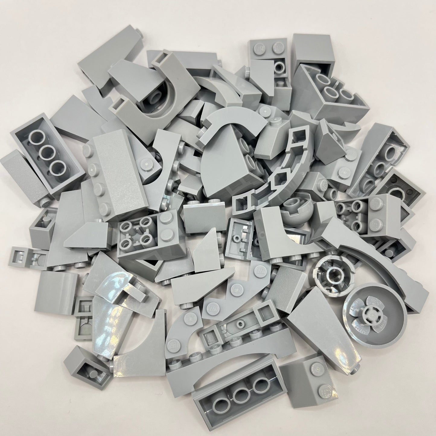 LEGO Light Bluish Grey, Slopes and Arches, Approx. 90g