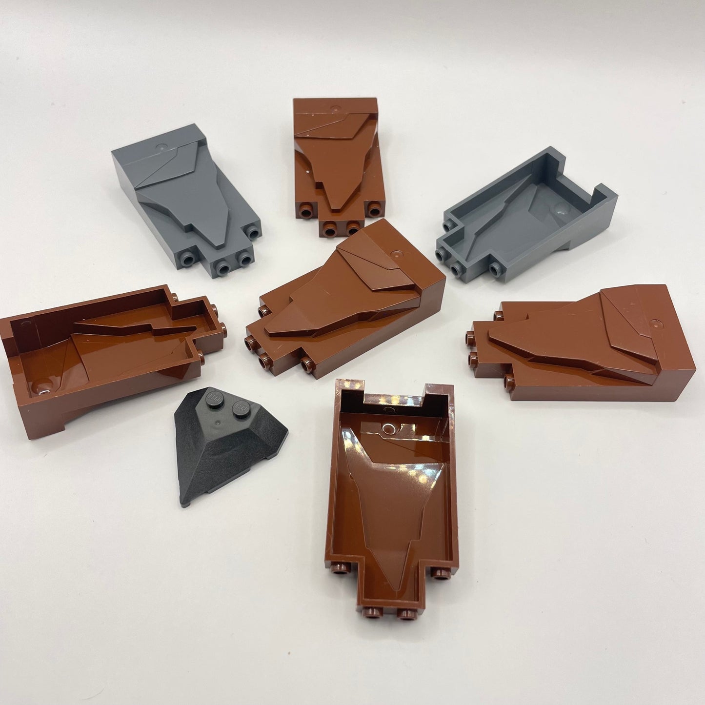 LEGO Rock, Reddish Brown, Dark Bluish Grey, 8 Pieces
