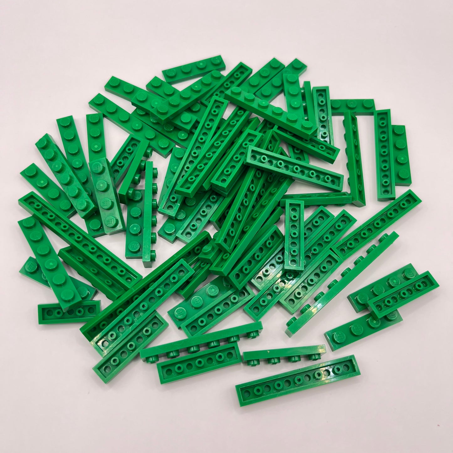 LEGO Long Plates, 1x Wide, Green, Approx. 60g