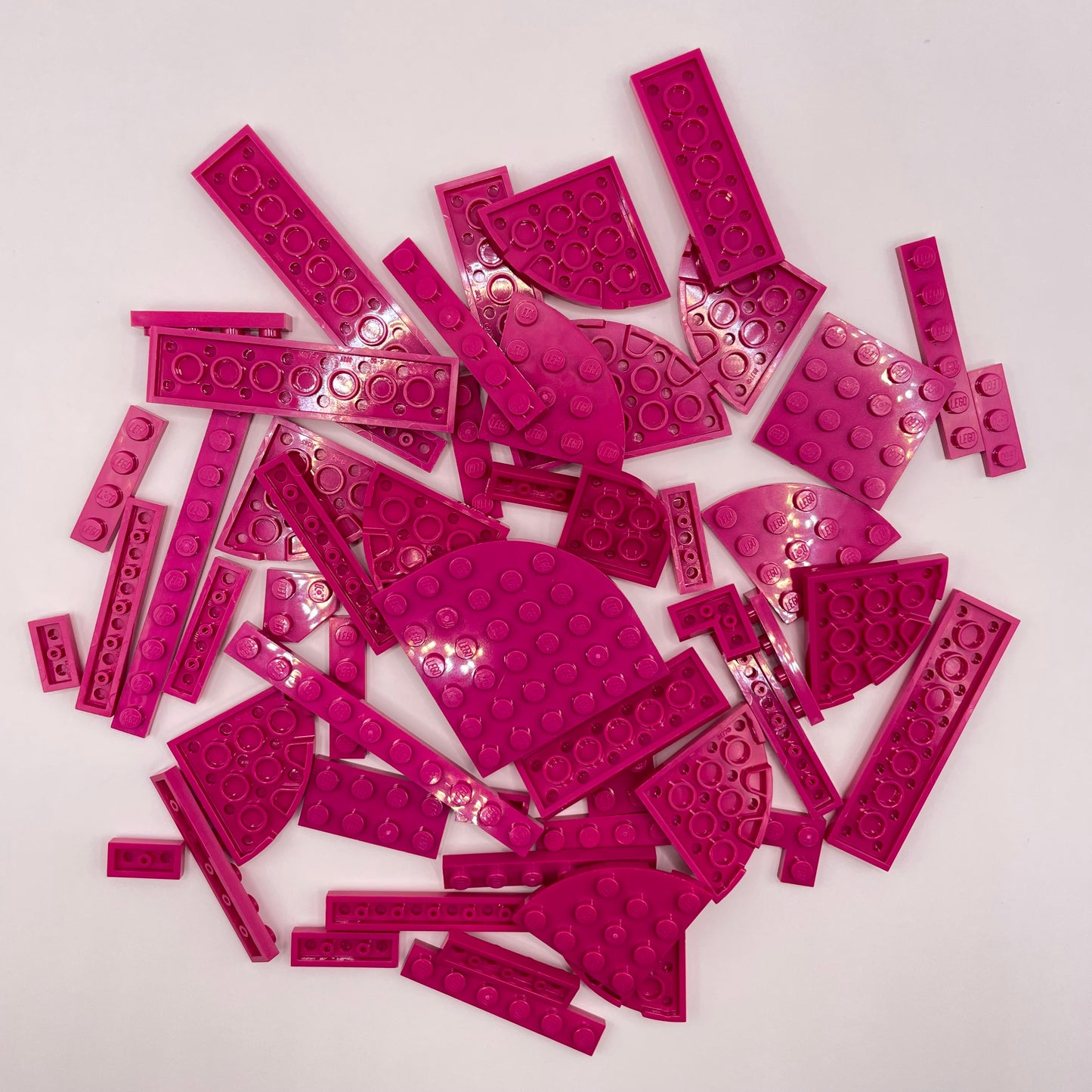 LEGO Plates, Magenta, Approx. 65g