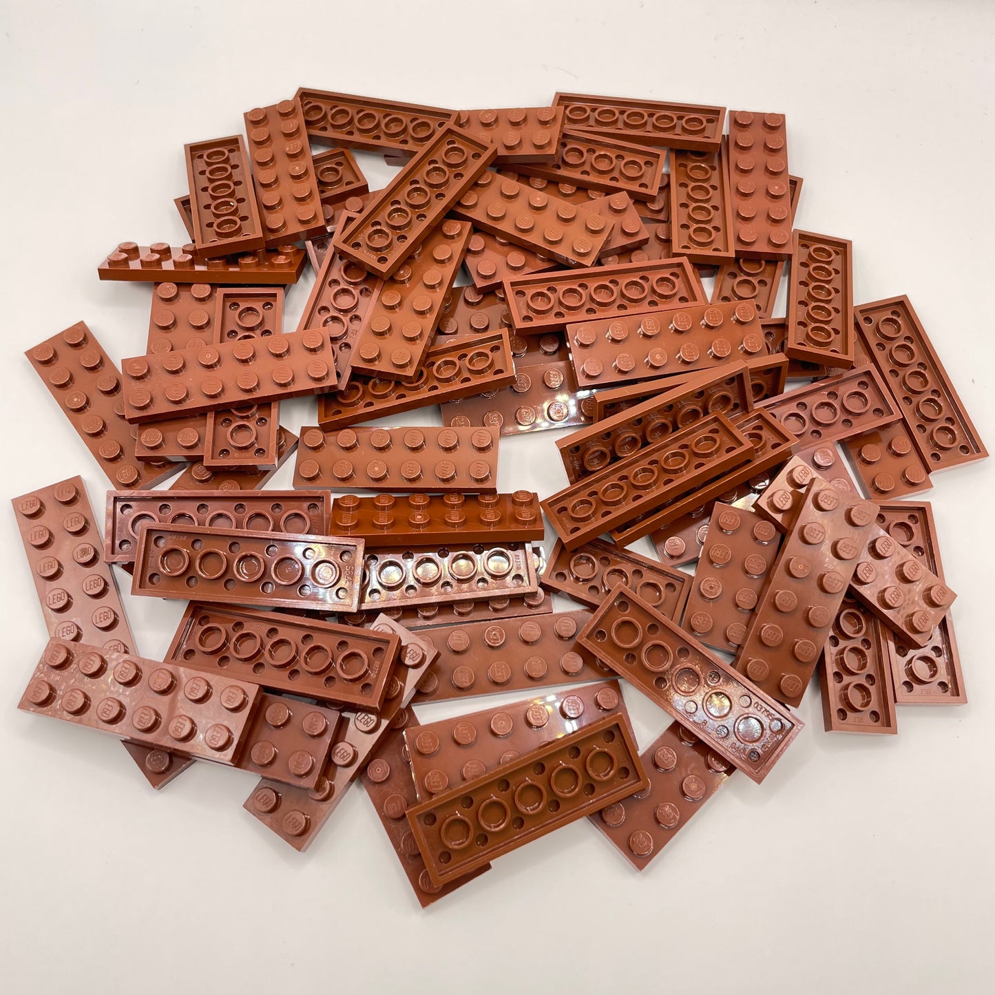 LEGO Plates, 2x Wide, Medium, Reddish Brown, Approx. 115g