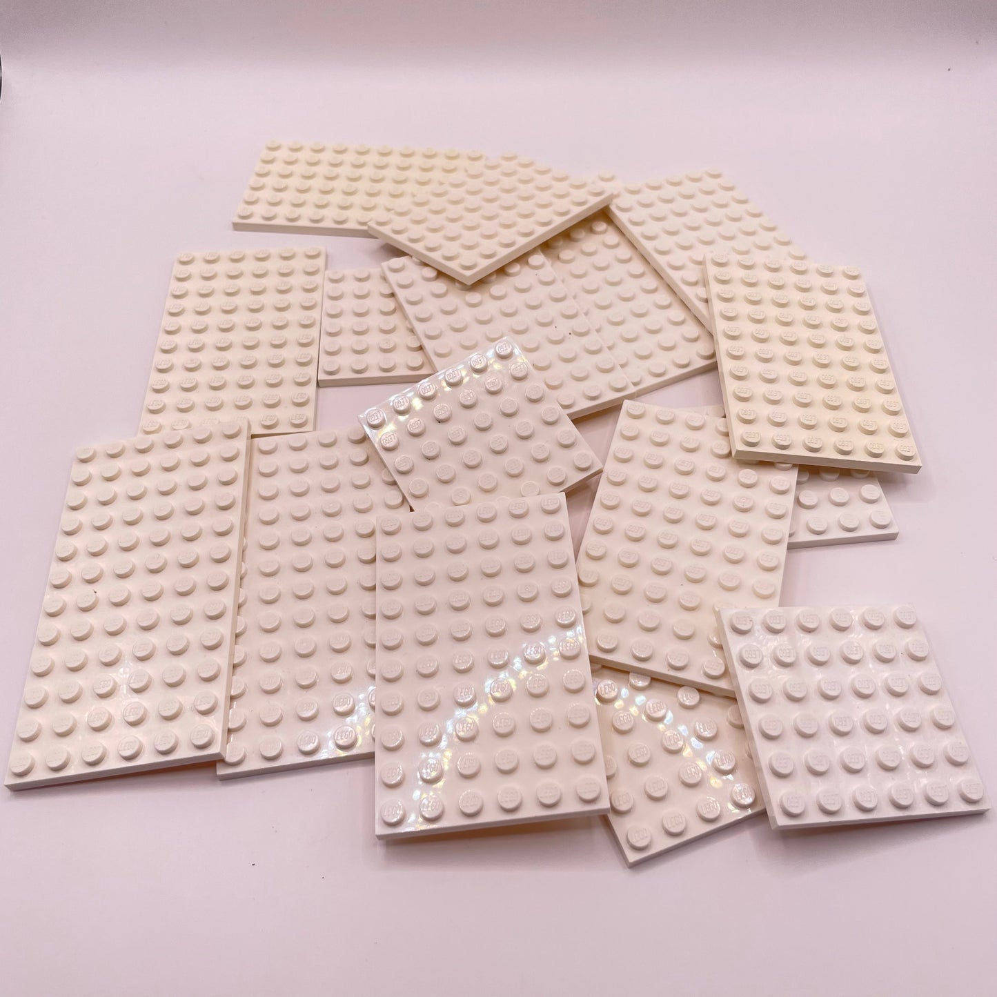 LEGO Medium Plates, 6x Wide, White, Approx. 120g