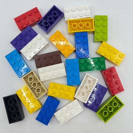 LEGO 2 x 4 Bricks, Mixed Colours, 25 Pieces