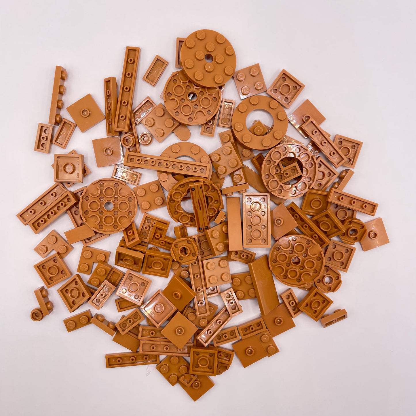 LEGO Plates and Tiles, Medium Nougat, Approx. 70g