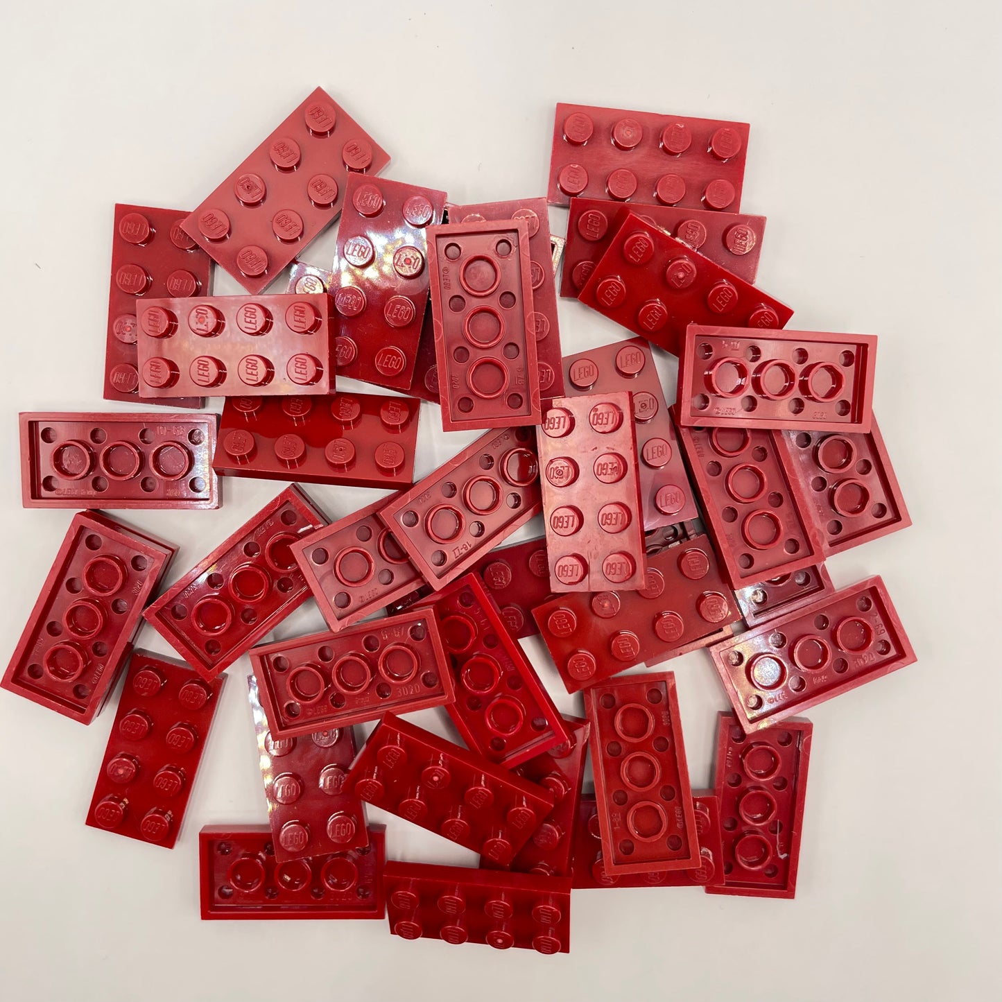 LEGO Plates, 2x4, Dark Red, 40 Pieces
