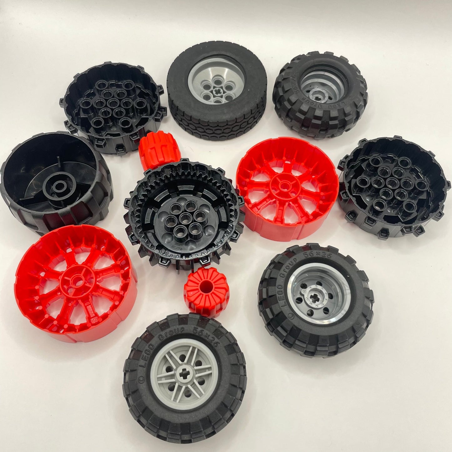 LEGO Large Wheels, Red and Black, 12 Pieces