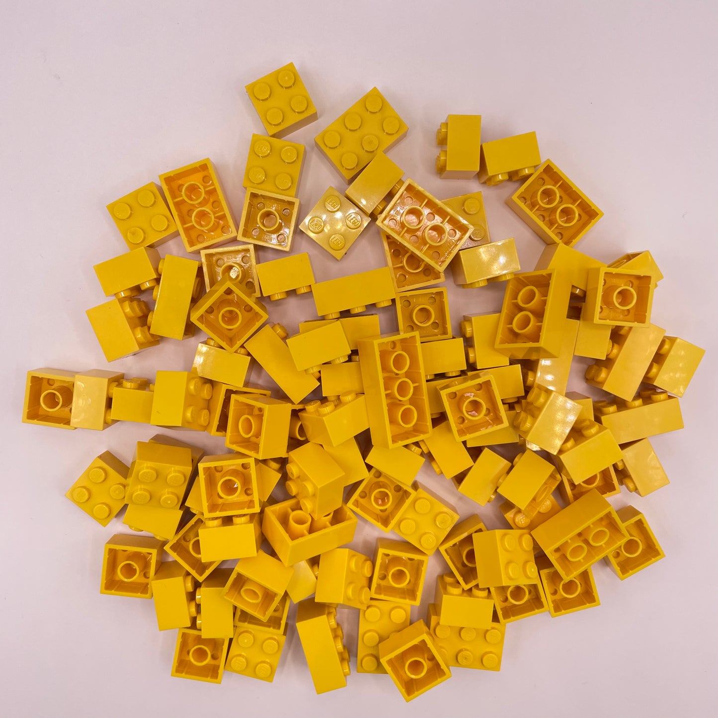 LEGO Bricks, Short, 2x Wide, Yellow, Approx. 130g