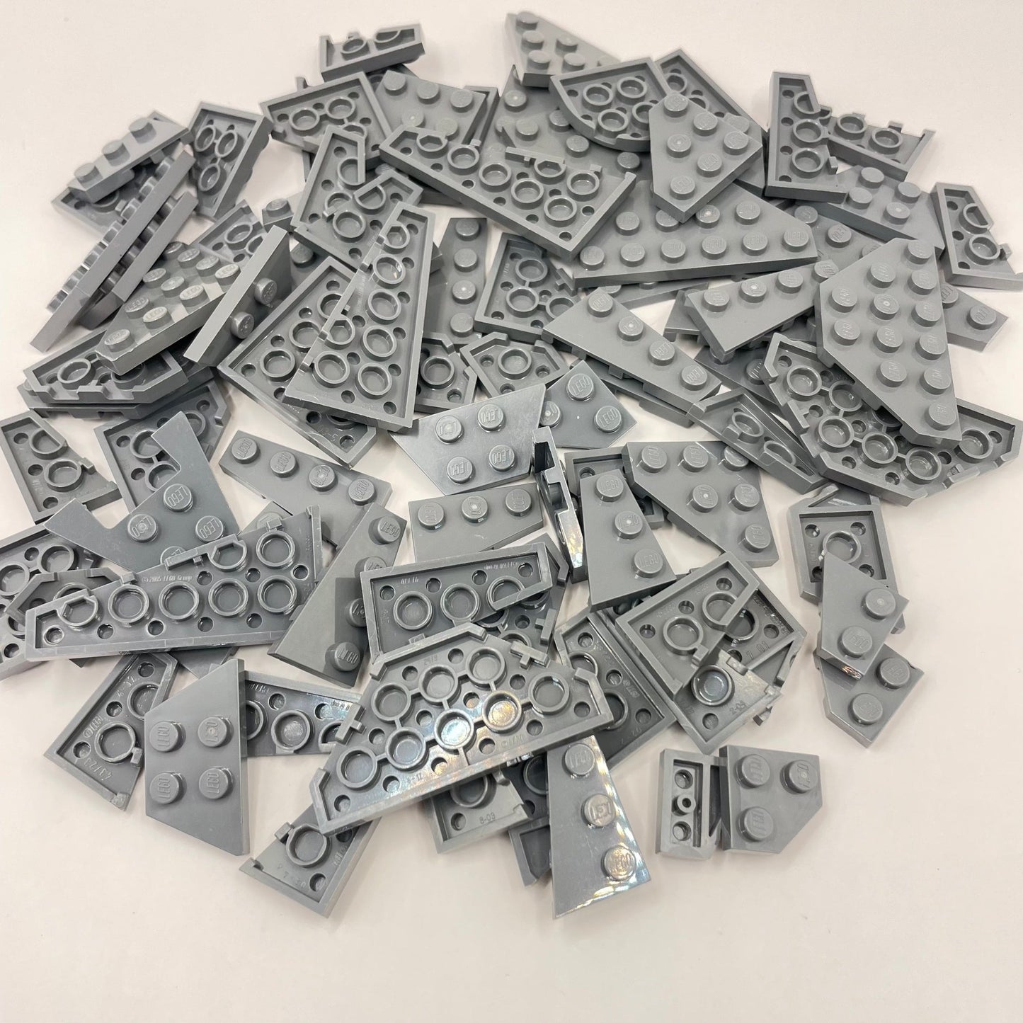 LEGO Plates Wings and Wedges, Dark Bluish Grey, Approx. 75g