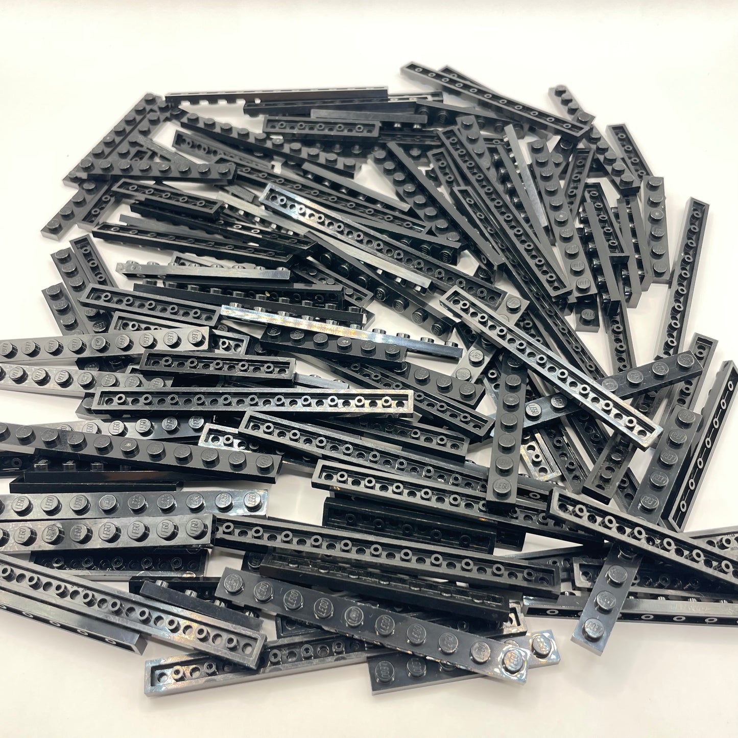 LEGO Long Plates, 1x Wide, Black, Approx. 170g