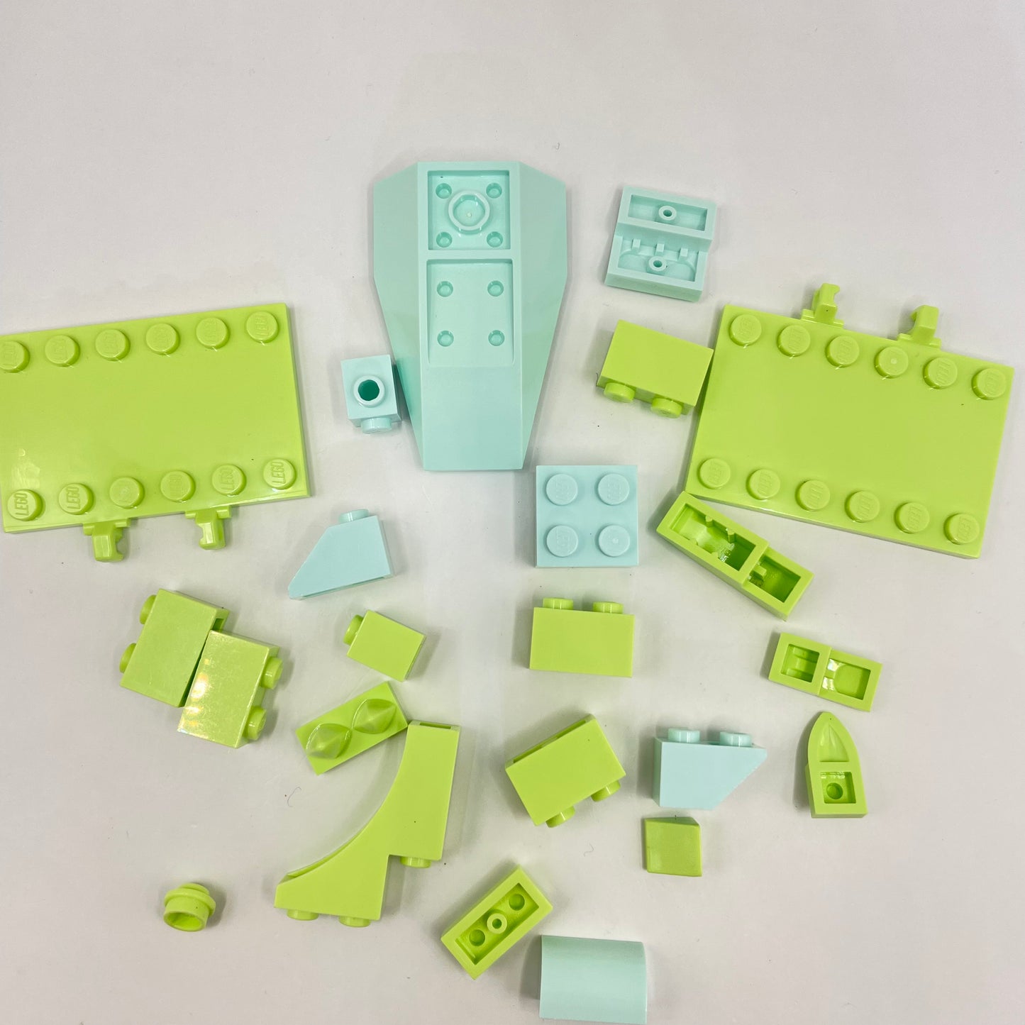LEGO Mixed Bricks, Aqua and Yellowish Green, Approx. 20g