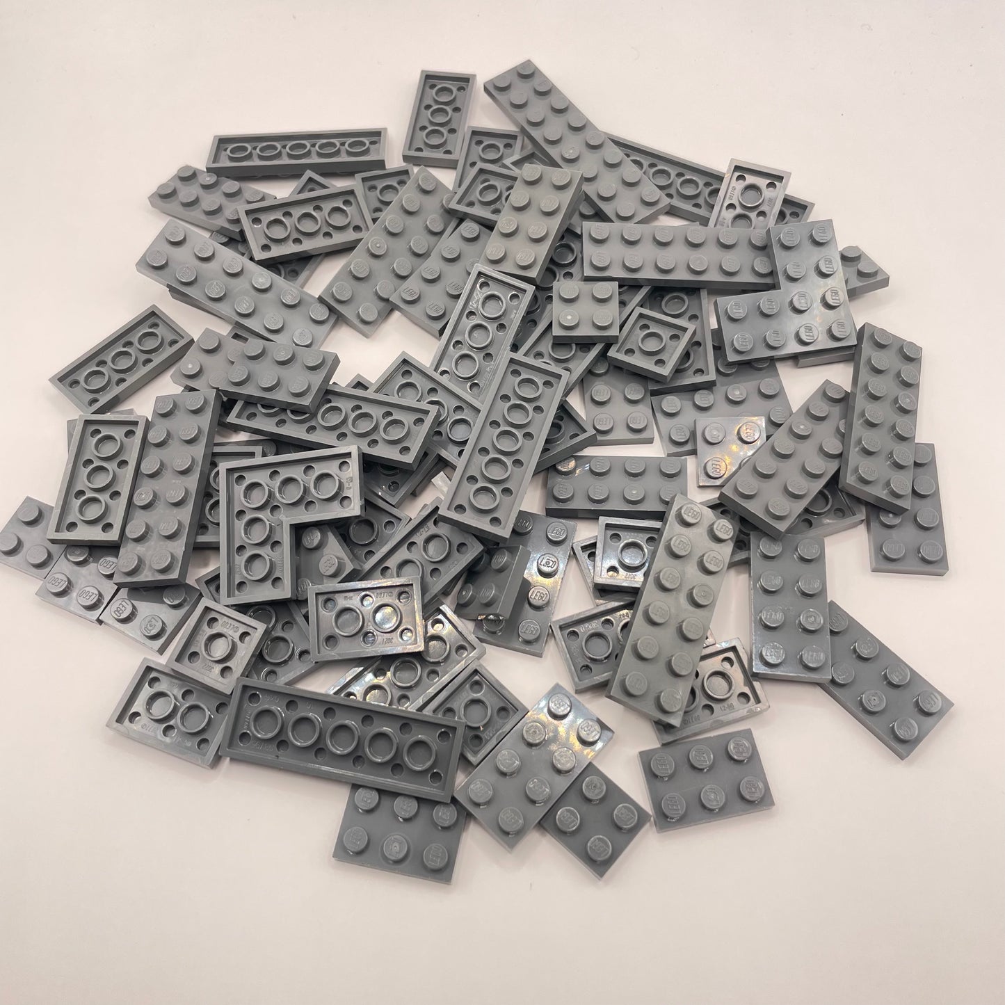 LEGO Plates, 2x Wide, Dark Bluish Grey, Approx. 90g