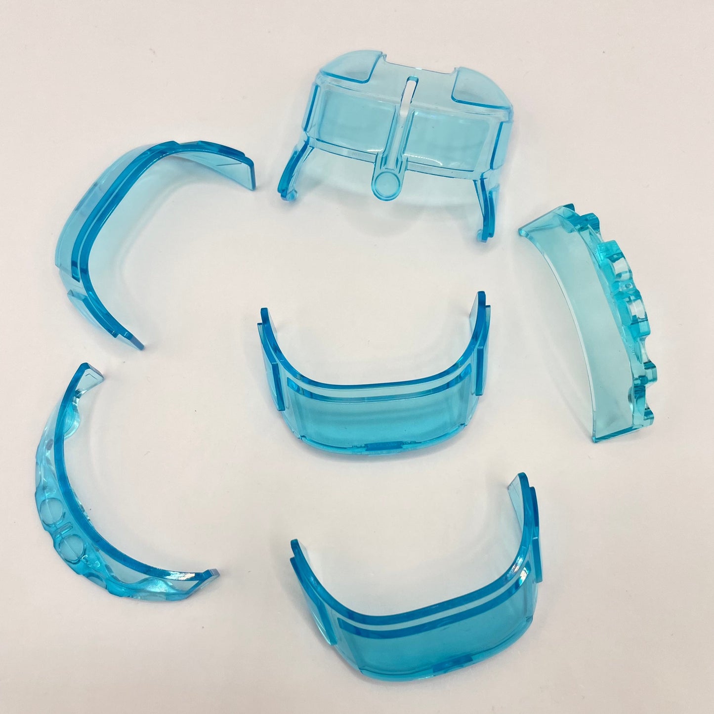 LEGO Transparent Blue, Curved Windscreen, (6 Pieces)
