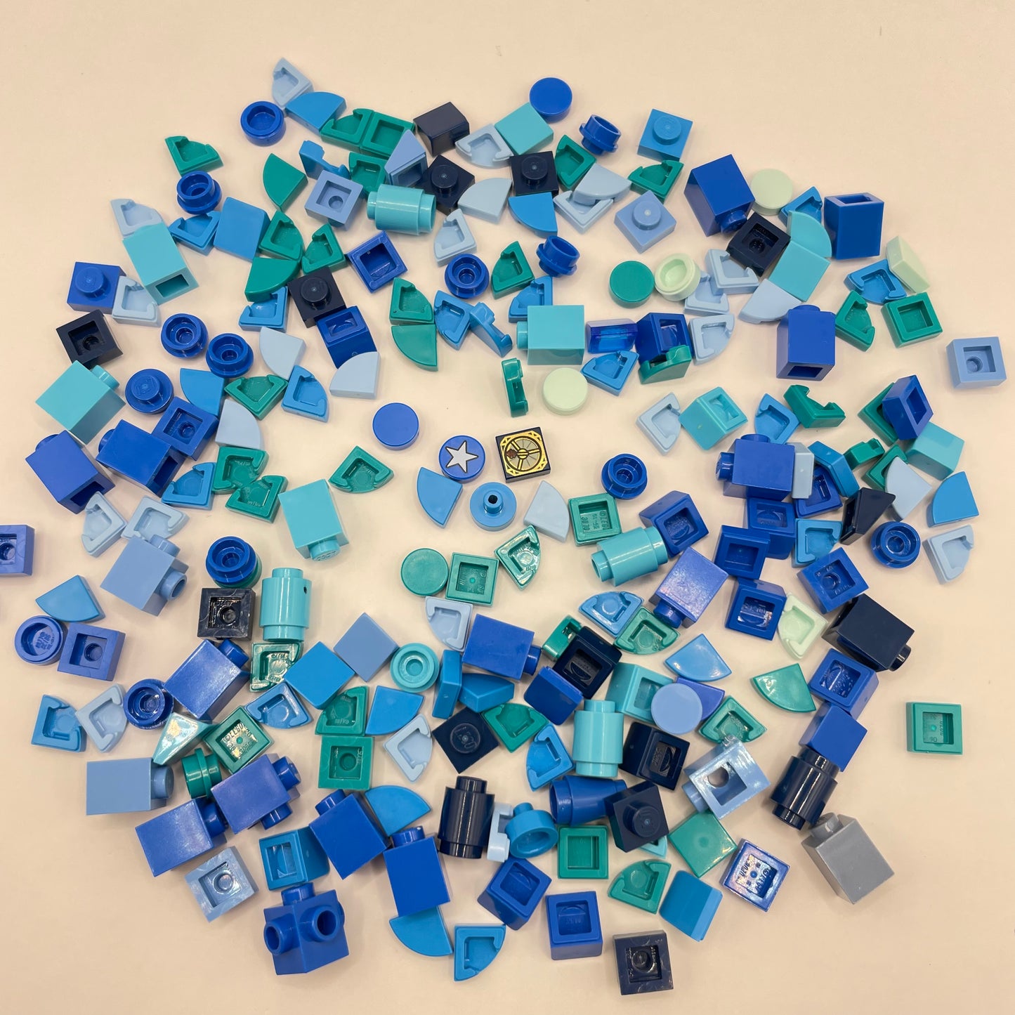 LEGO Greebling, 1x1, Blues, Approx. 35g