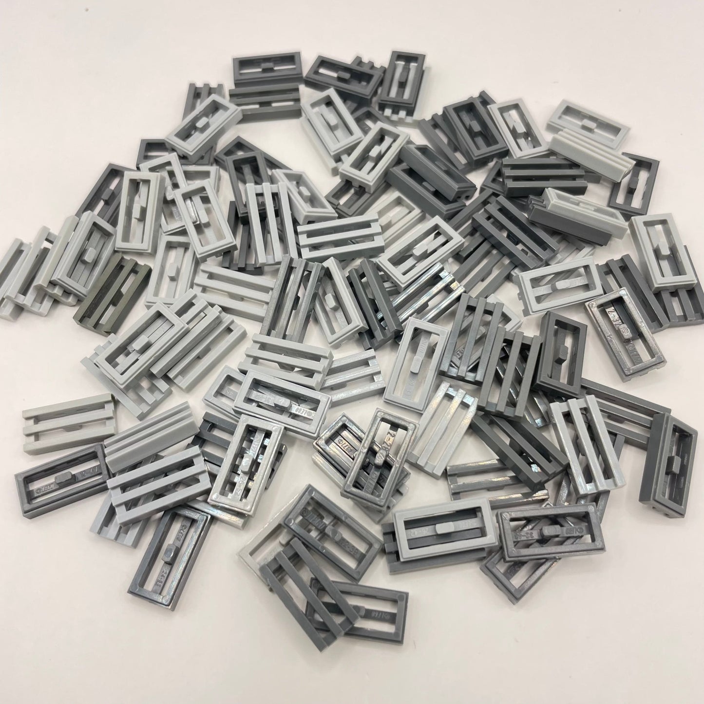 LEGO 1x2 Grills, Mixed Grey, 100 Pieces